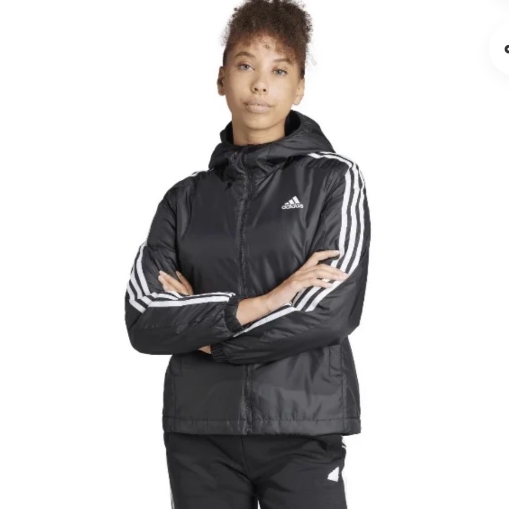 Adidas Essentials 3-Stripes Insulated Hooded Jacket Size S